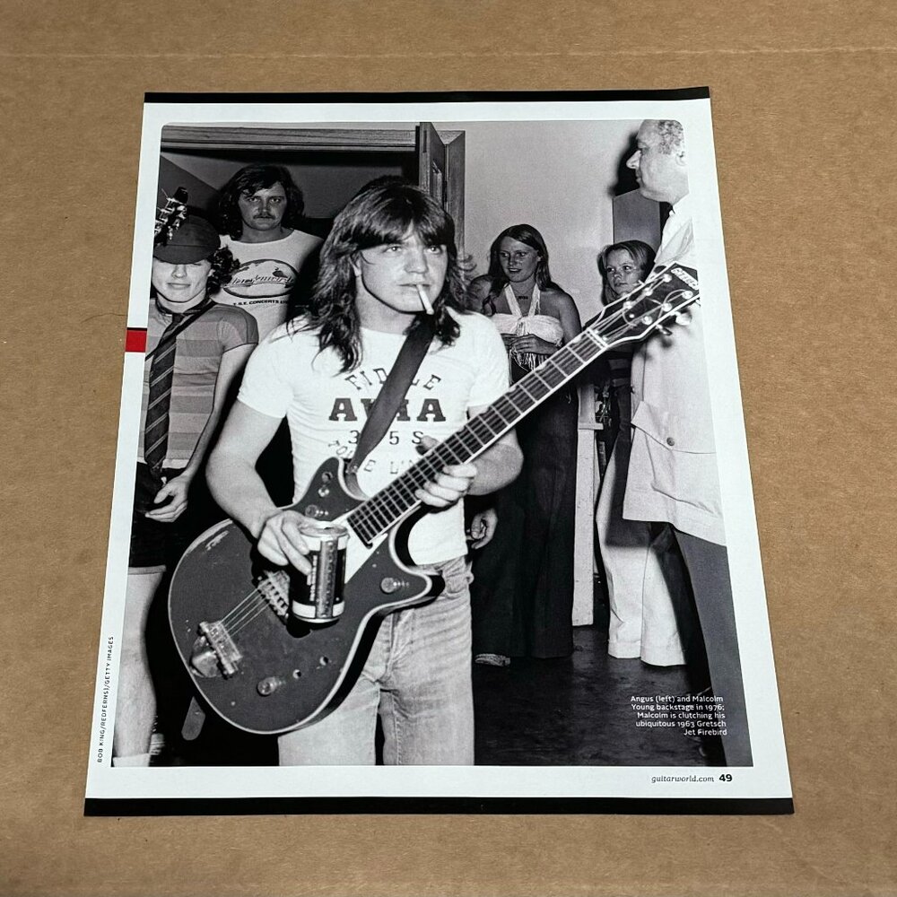 Malcolm & Angus Young of AC/DC in 1976 - Music Print Ad Photo - 2018